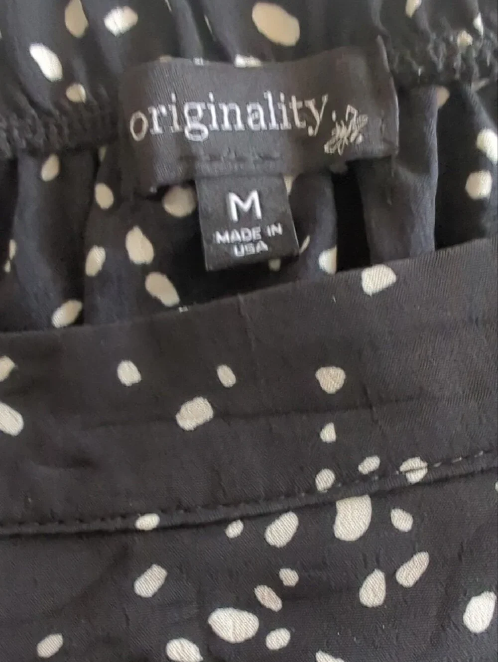 Originality Black & White Polka Dot Ruffled Skater Skirt Med